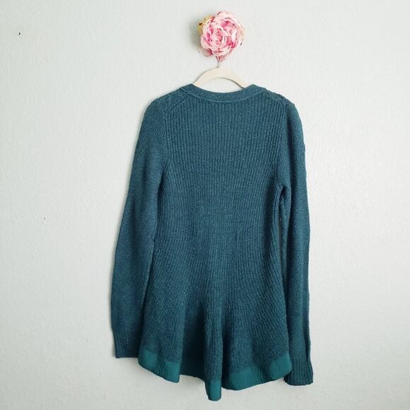 Anthropologie Far Away From Close Teal Wool Blend Cardigan - Picture 7 of 9